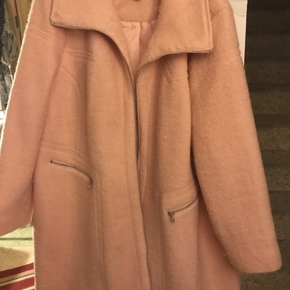 Jessica Simpson 3X Wool Blend Long Coat. Pink